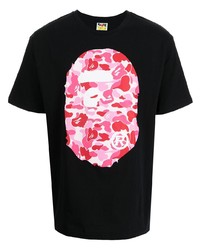 T-shirt à col rond imprimé noir A Bathing Ape