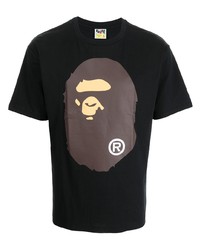 T-shirt à col rond imprimé noir A Bathing Ape