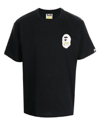 T-shirt à col rond imprimé noir A Bathing Ape