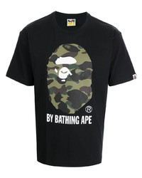 T-shirt à col rond imprimé noir A Bathing Ape