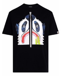 T-shirt à col rond imprimé noir A Bathing Ape