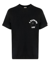 T-shirt à col rond imprimé noir A Bathing Ape