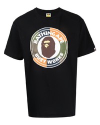 T-shirt à col rond imprimé noir A Bathing Ape