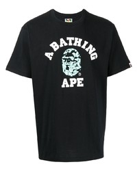 T-shirt à col rond imprimé noir A Bathing Ape