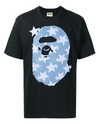 T-shirt à col rond imprimé noir A Bathing Ape