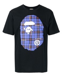 T-shirt à col rond imprimé noir A Bathing Ape