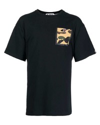 T-shirt à col rond imprimé noir A Bathing Ape