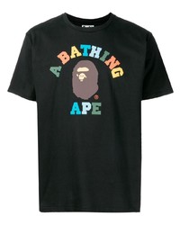 T-shirt à col rond imprimé noir A Bathing Ape