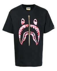 T-shirt à col rond imprimé noir A Bathing Ape