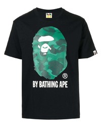 T-shirt à col rond imprimé noir A Bathing Ape