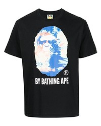 T-shirt à col rond imprimé noir A Bathing Ape