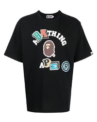 T-shirt à col rond imprimé noir A Bathing Ape