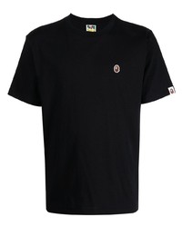 T-shirt à col rond imprimé noir A Bathing Ape