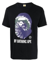 T-shirt à col rond imprimé noir A Bathing Ape