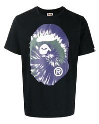 T-shirt à col rond imprimé noir A Bathing Ape