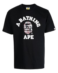 T-shirt à col rond imprimé noir A Bathing Ape