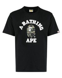 T-shirt à col rond imprimé noir A Bathing Ape