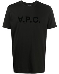 T-shirt à col rond imprimé noir A.P.C.