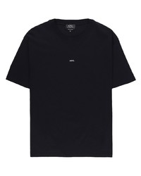 T-shirt à col rond imprimé noir A.P.C.