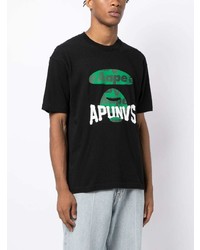 T-shirt à col rond imprimé noir AAPE BY A BATHING APE