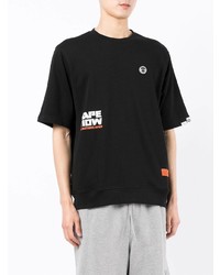 T-shirt à col rond imprimé noir AAPE BY A BATHING APE