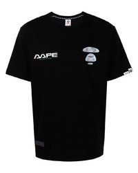 T-shirt à col rond imprimé noir AAPE BY A BATHING APE