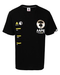 T-shirt à col rond imprimé noir AAPE BY A BATHING APE