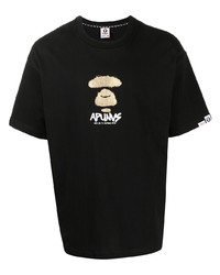 T-shirt à col rond imprimé noir AAPE BY A BATHING APE