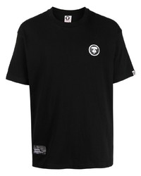 T-shirt à col rond imprimé noir AAPE BY A BATHING APE