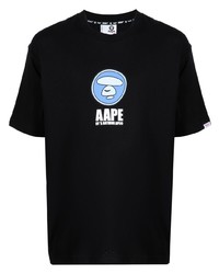 T-shirt à col rond imprimé noir AAPE BY A BATHING APE