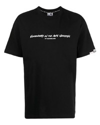 T-shirt à col rond imprimé noir AAPE BY A BATHING APE