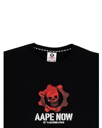 T-shirt à col rond imprimé noir AAPE BY A BATHING APE