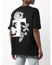 T-shirt à col rond imprimé noir Stussy