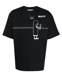 T-shirt à col rond imprimé noir Acne Studios