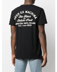 T-shirt à col rond imprimé noir Deus Ex Machina