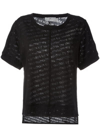 T-shirt à col rond imprimé noir adidas by Stella McCartney