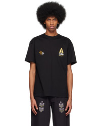 T-shirt à col rond imprimé noir Adish