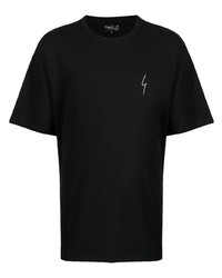 T-shirt à col rond imprimé noir agnès b.