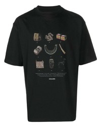 T-shirt à col rond imprimé noir Ahluwalia