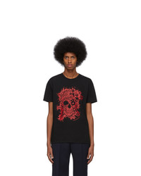 T-shirt à col rond imprimé noir Alexander McQueen