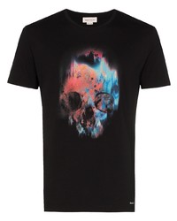 T-shirt à col rond imprimé noir Alexander McQueen