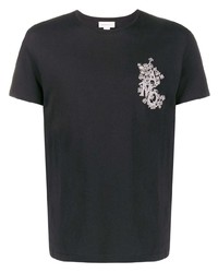 T-shirt à col rond imprimé noir Alexander McQueen