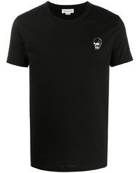 T-shirt à col rond imprimé noir Alexander McQueen