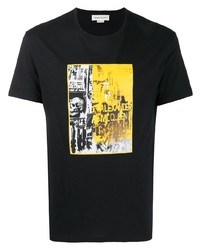 T-shirt à col rond imprimé noir Alexander McQueen