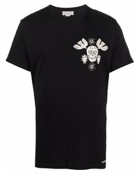 T-shirt à col rond imprimé noir Alexander McQueen