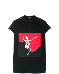 T-shirt à col rond imprimé noir Alexander McQueen