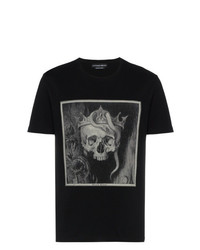 T-shirt à col rond imprimé noir Alexander McQueen