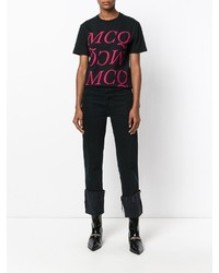 T-shirt à col rond imprimé noir MCQ
