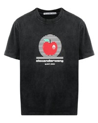 T-shirt à col rond imprimé noir Alexander Wang