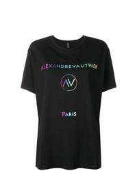 T-shirt à col rond imprimé noir Alexandre Vauthier